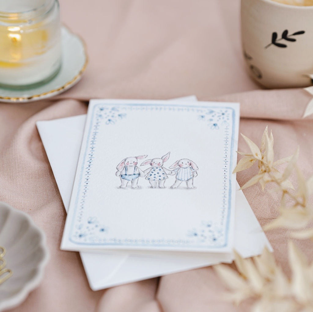 Blue Bunnies Keepsake Card