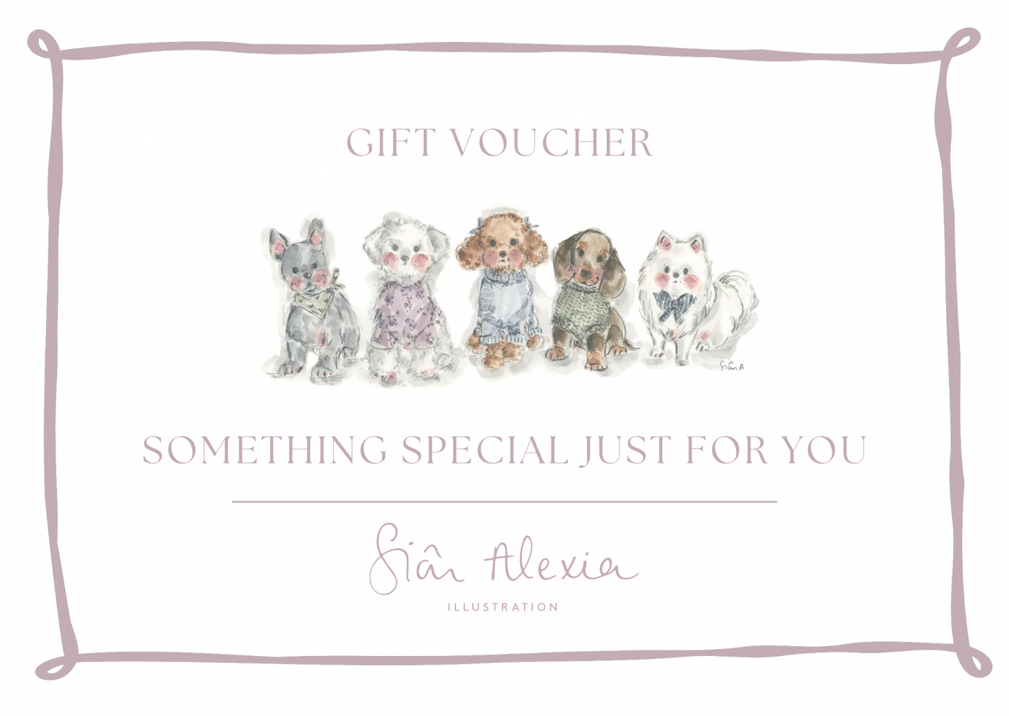 Sian Alexia Illustration Digital Gift Voucher, the perfect gift for art and illustration lovers.
