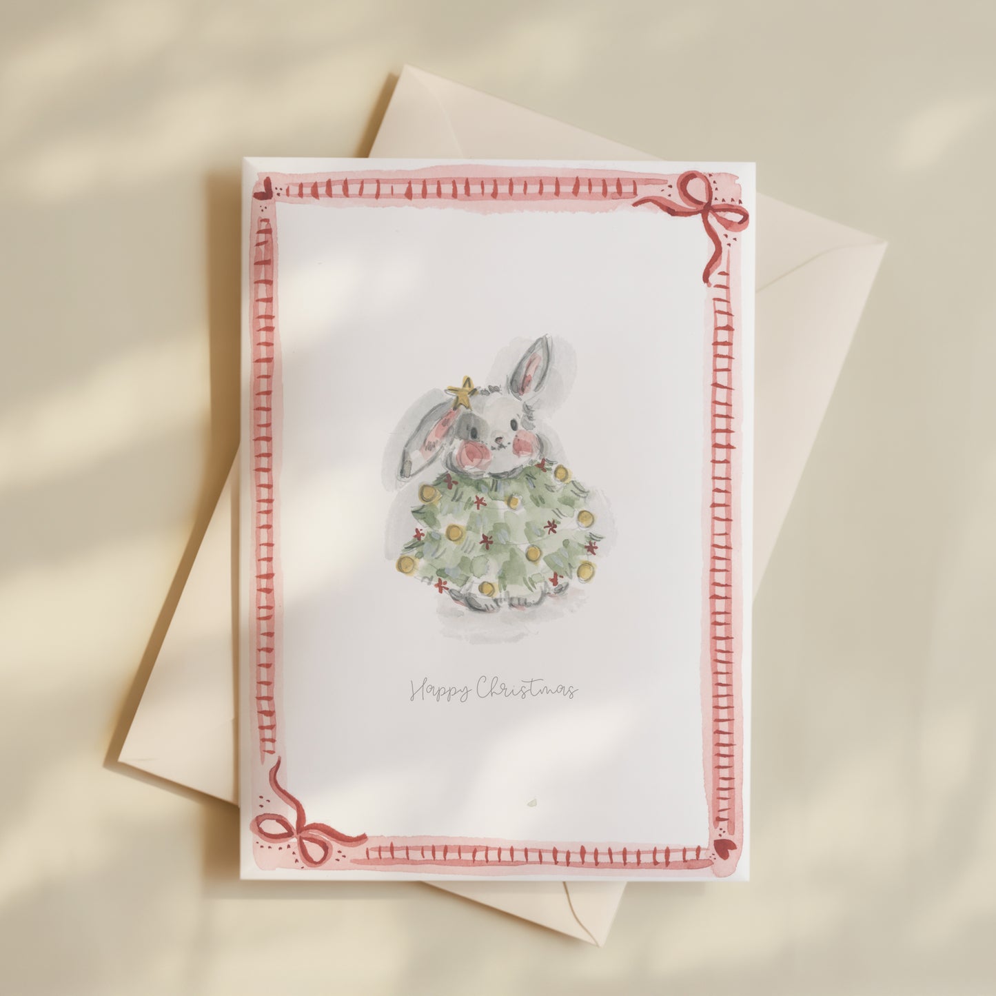 Christmas Tree Bunny Card