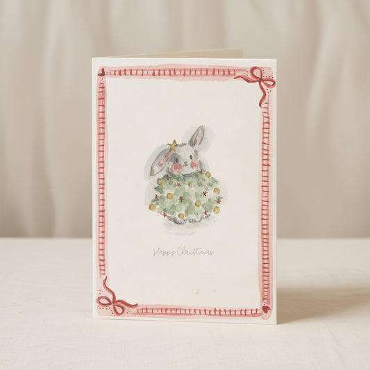 Christmas Tree Bunny Card