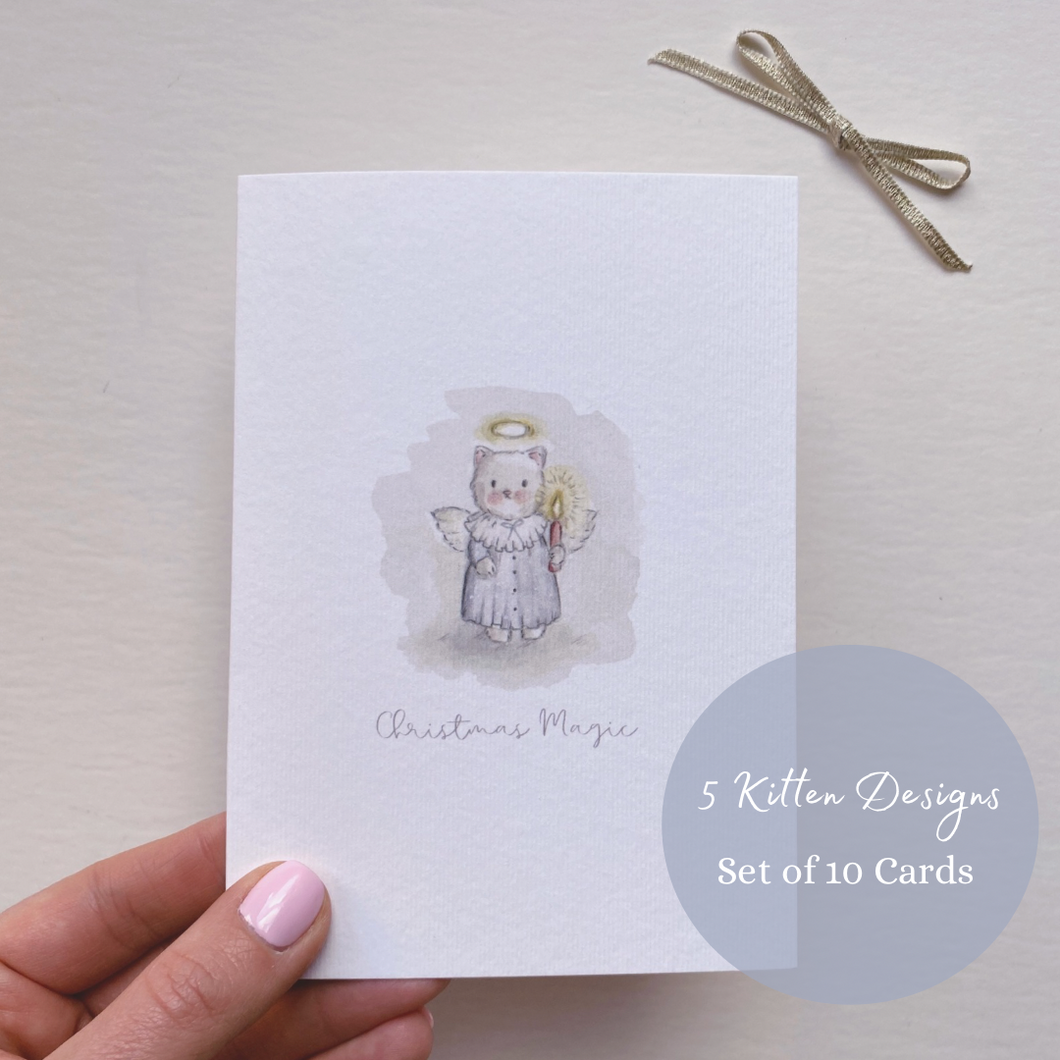 Christmas Kitten Cards - Sian Alexia Illustration