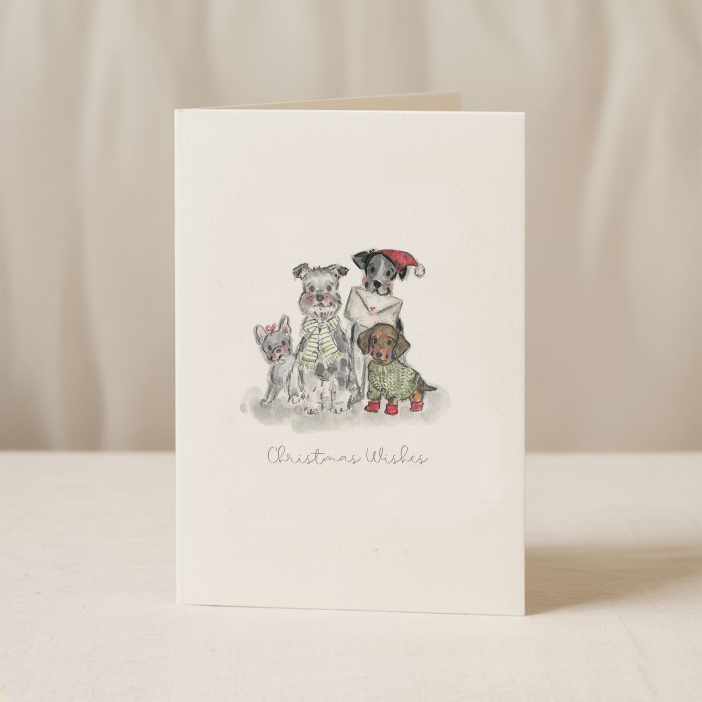 Celebrate the magic of Christmas with Siân Alexia Illustration’s watercolour Puppy Christmas Cards, the perfect festive greeting for dog lovers. Available in sets of 8 or 12, printed in the UK on luxury textured card with cream envelopes.