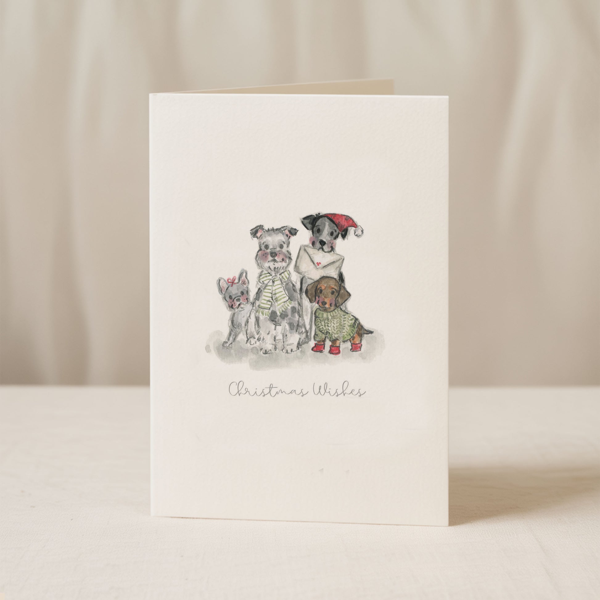 Celebrate the magic of Christmas with Siân Alexia Illustration’s watercolour Puppy Christmas Cards, the perfect festive greeting for dog lovers. Available in sets of 8 or 12, printed in the UK on luxury textured card with cream envelopes.
