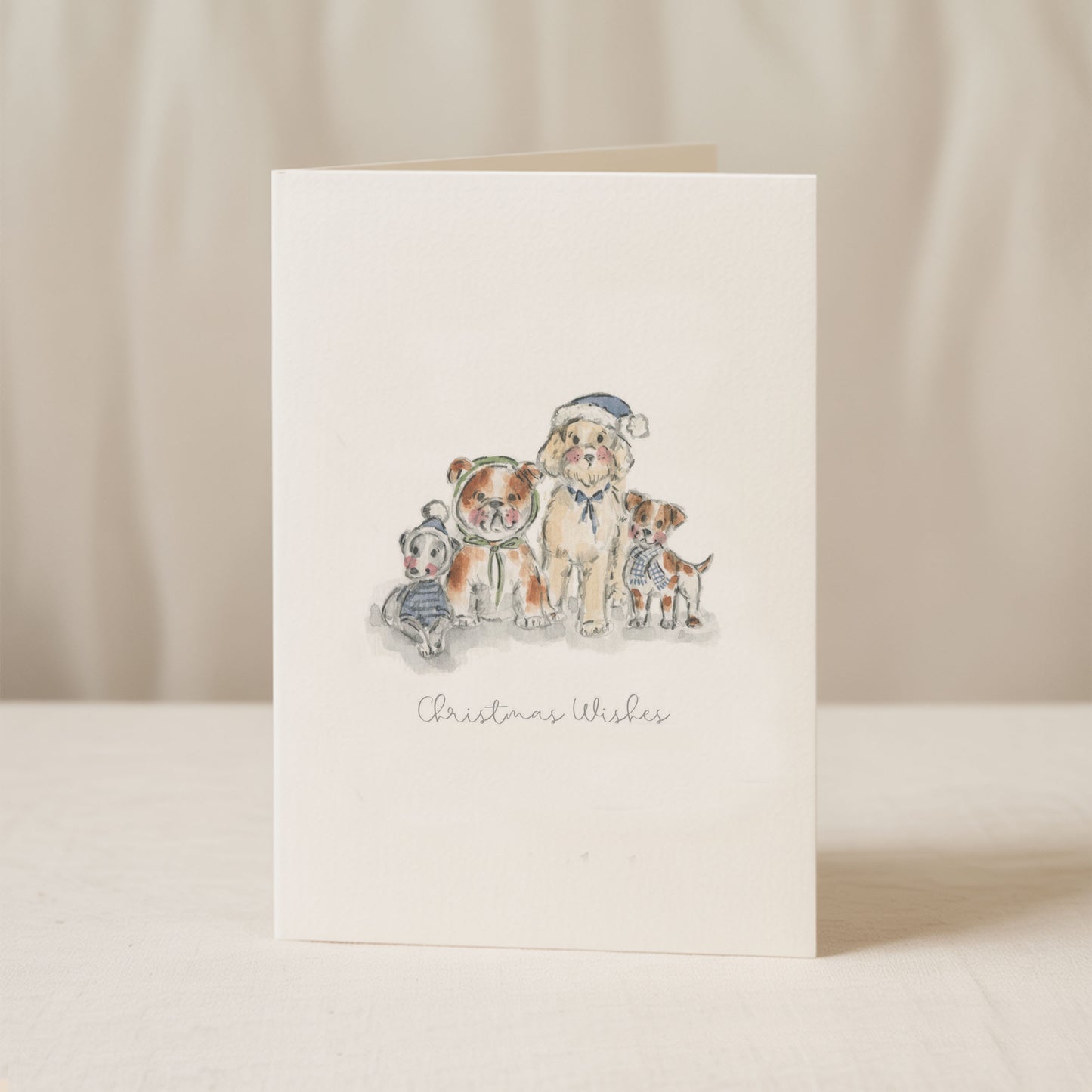 Celebrate the magic of Christmas with Siân Alexia Illustration’s watercolour Puppy Christmas Cards, the perfect festive greeting for dog lovers. Available in sets of 8 or 12, printed in the UK on luxury textured card with cream envelopes.