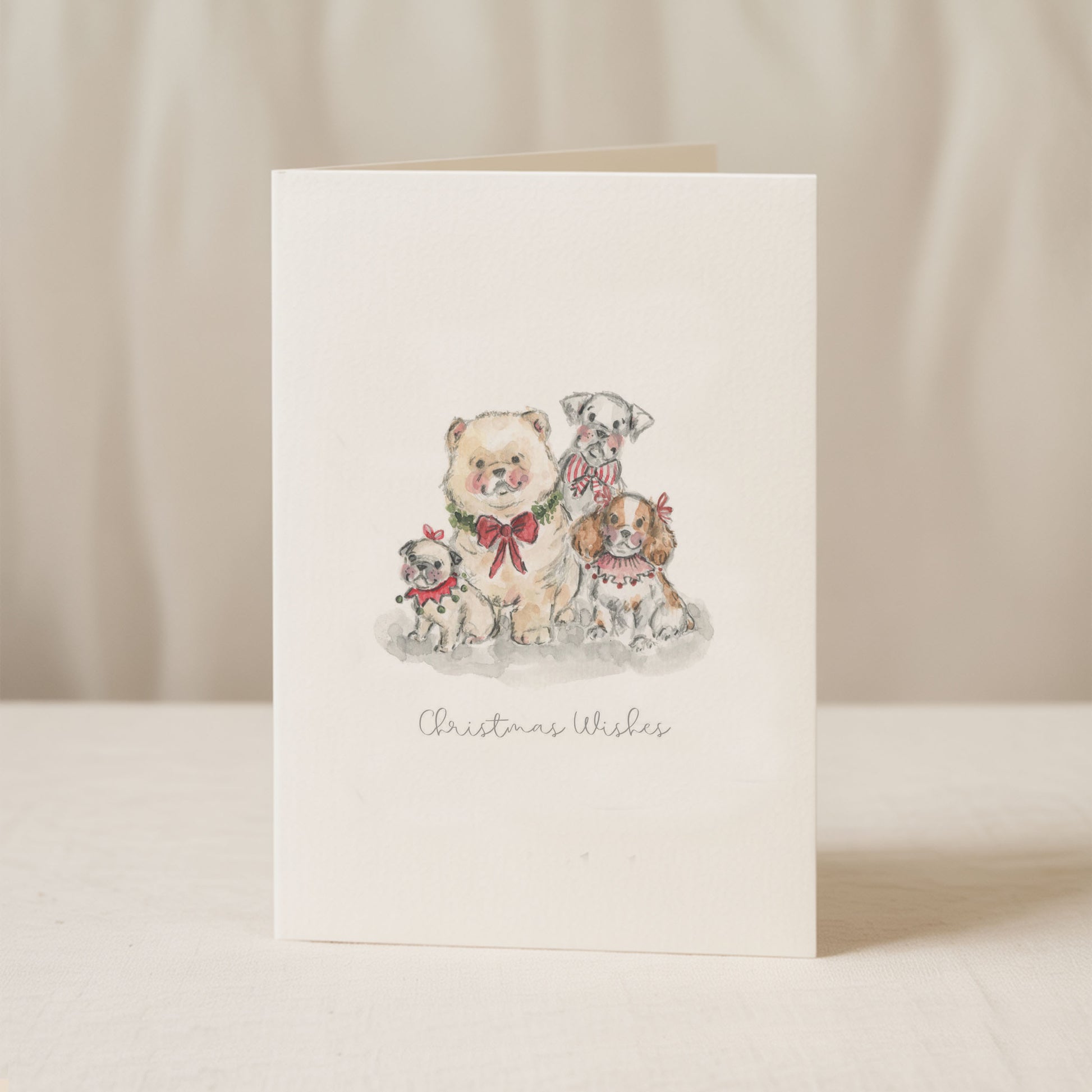 Celebrate the magic of Christmas with Siân Alexia Illustration’s watercolour Puppy Christmas Cards, the perfect festive greeting for dog lovers. Available in sets of 8 or 12, printed in the UK on luxury textured card with cream envelopes.