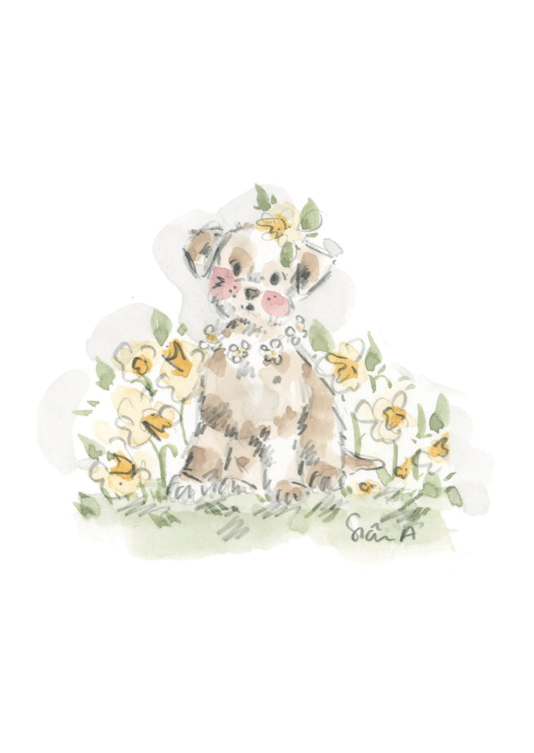 Daffodil dog sian alexia illustration Sian Alexia Paine Artist