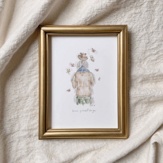 Forever Grateful For You (Little Boy) Print, Fatherhood Print by Sian Alexia Paine 
