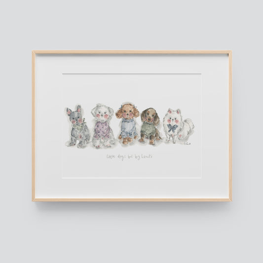 Little Dogs but big hearts print by Sian Alexia Paine 