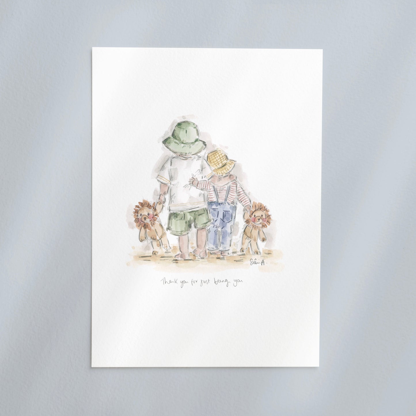Little Lions Print, Brothers Art Print By Sian Alexia Paine 