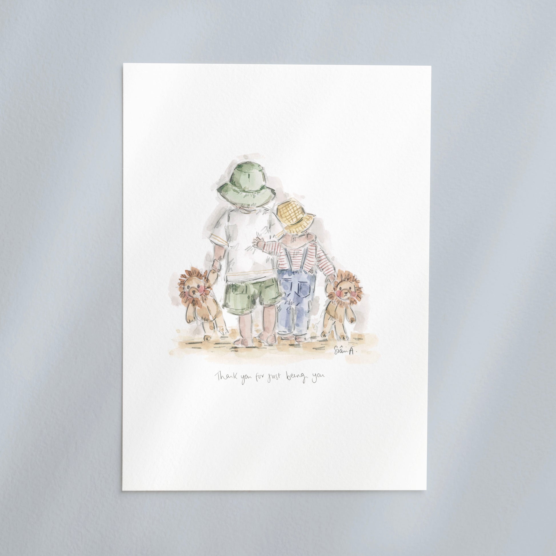 Little Lions Print, Brothers Art Print By Sian Alexia Paine 