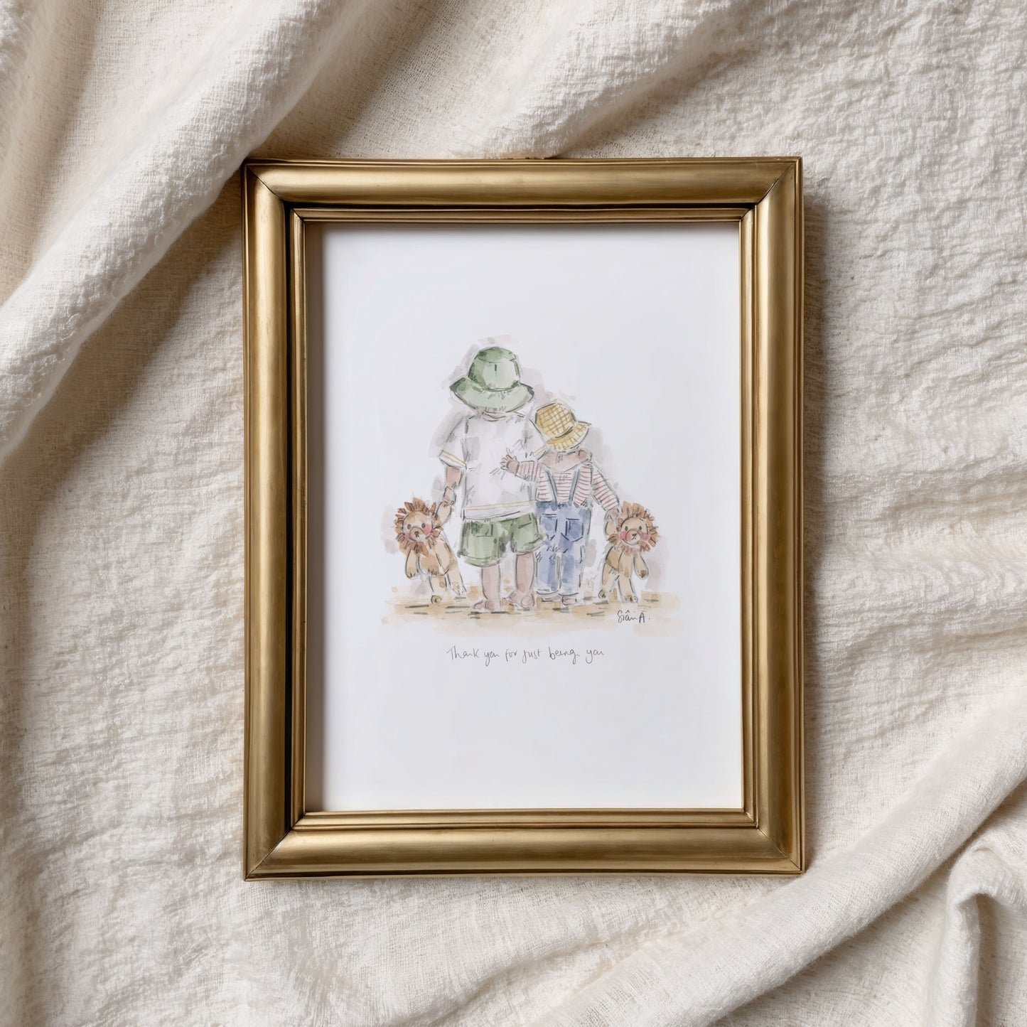 Little Lions Print, Brothers Art Print By Sian Alexia Paine, Sian Alexia Illustration