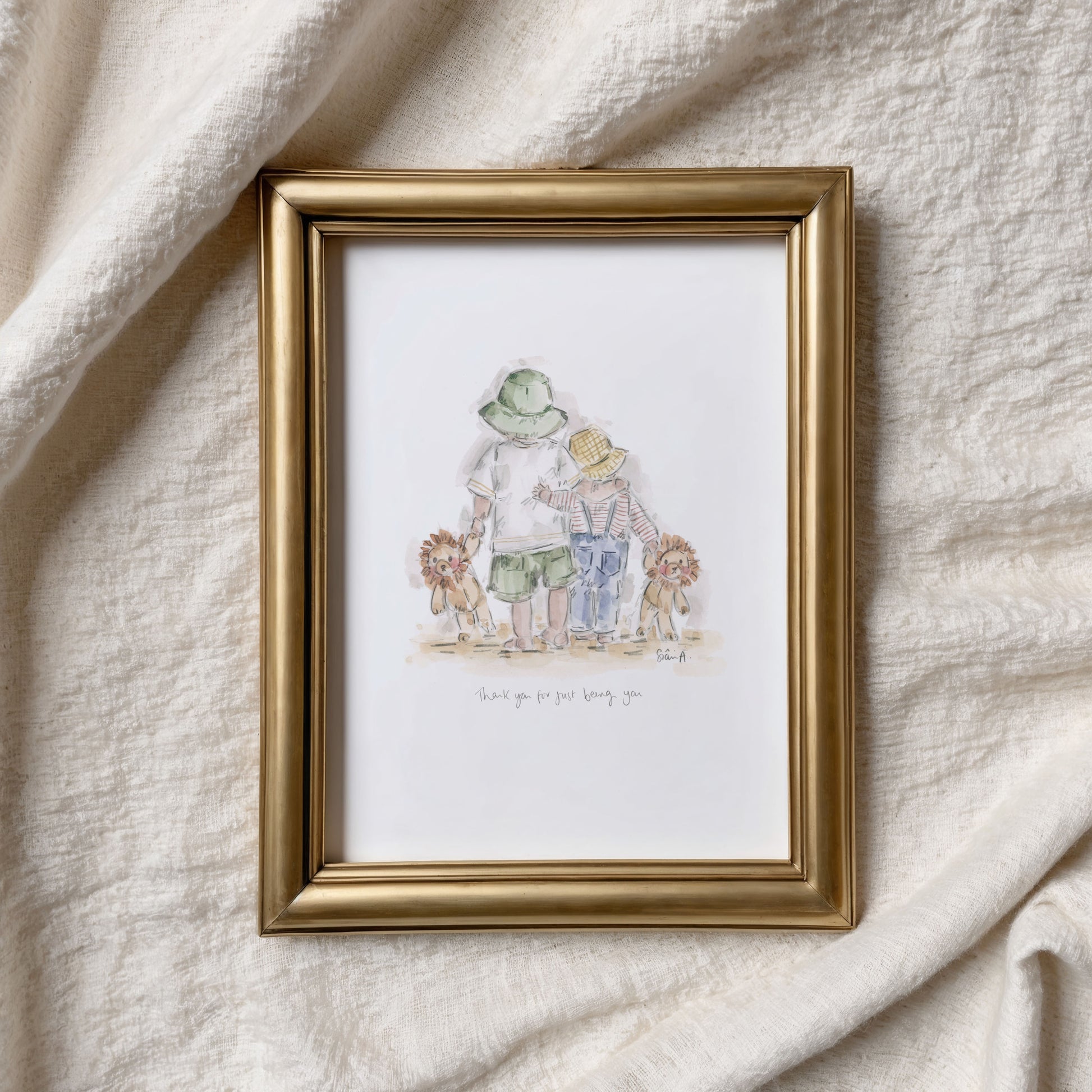 Little Lions Print, Brothers Art Print By Sian Alexia Paine, Sian Alexia Illustration