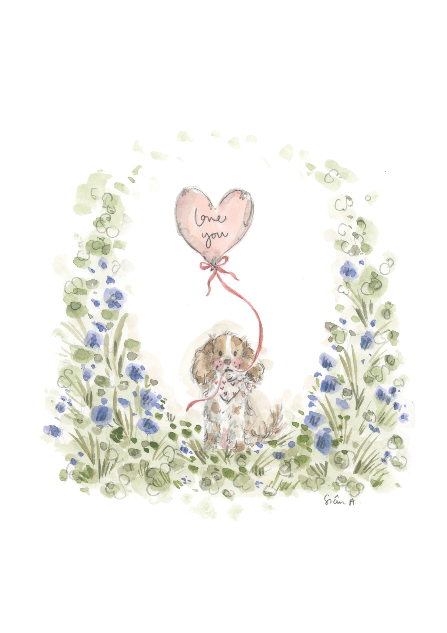 Love You Puppy Print