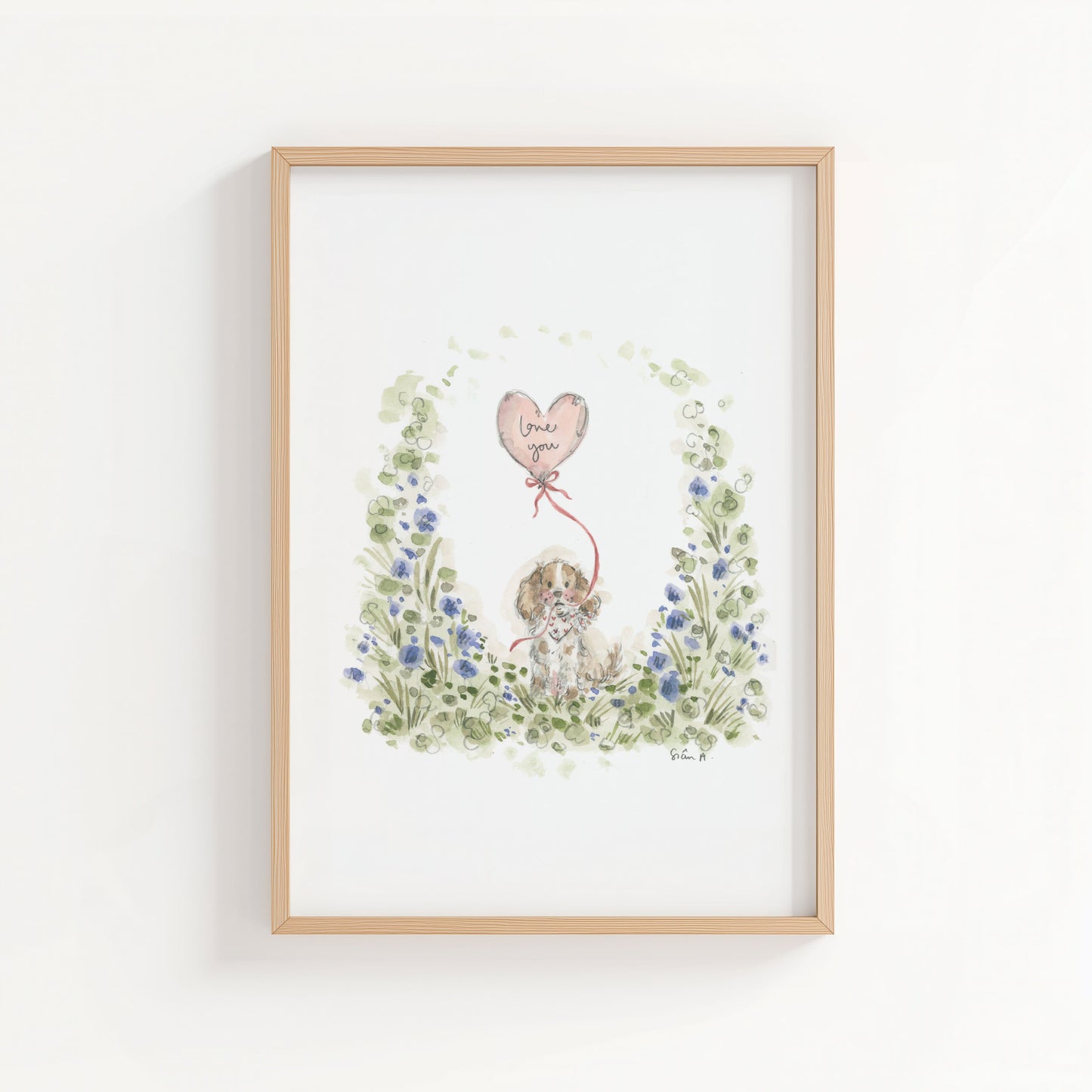 Love You Puppy Print
