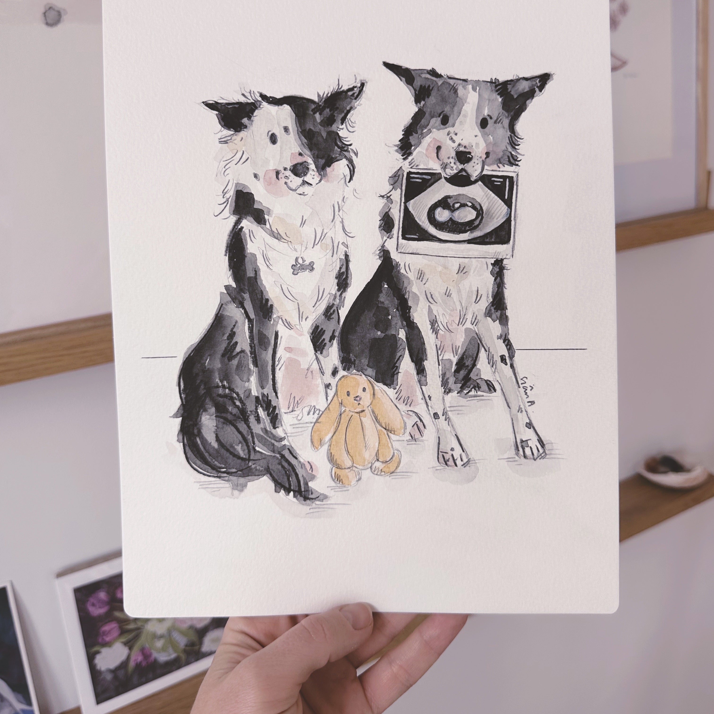 Sian Alexia Illustration Dog Custom Portrait 