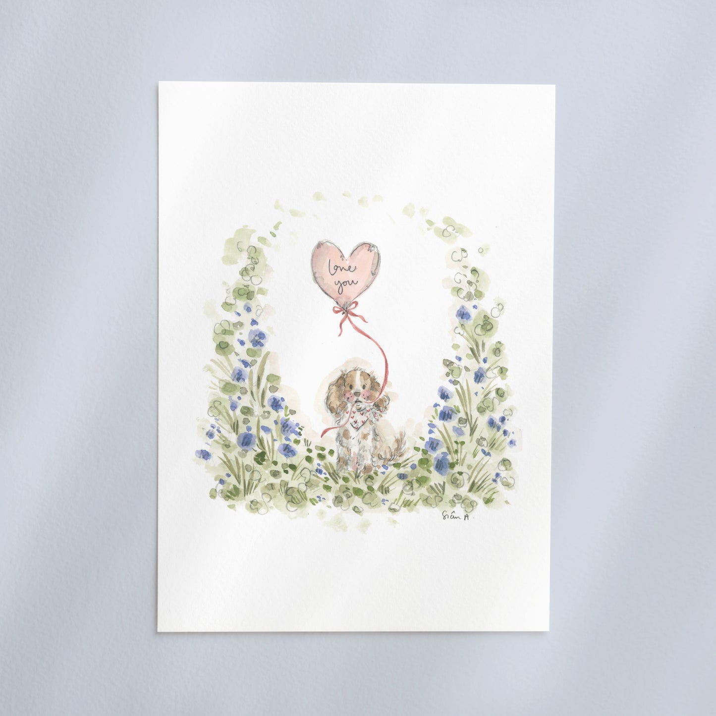 Love You Puppy Print
