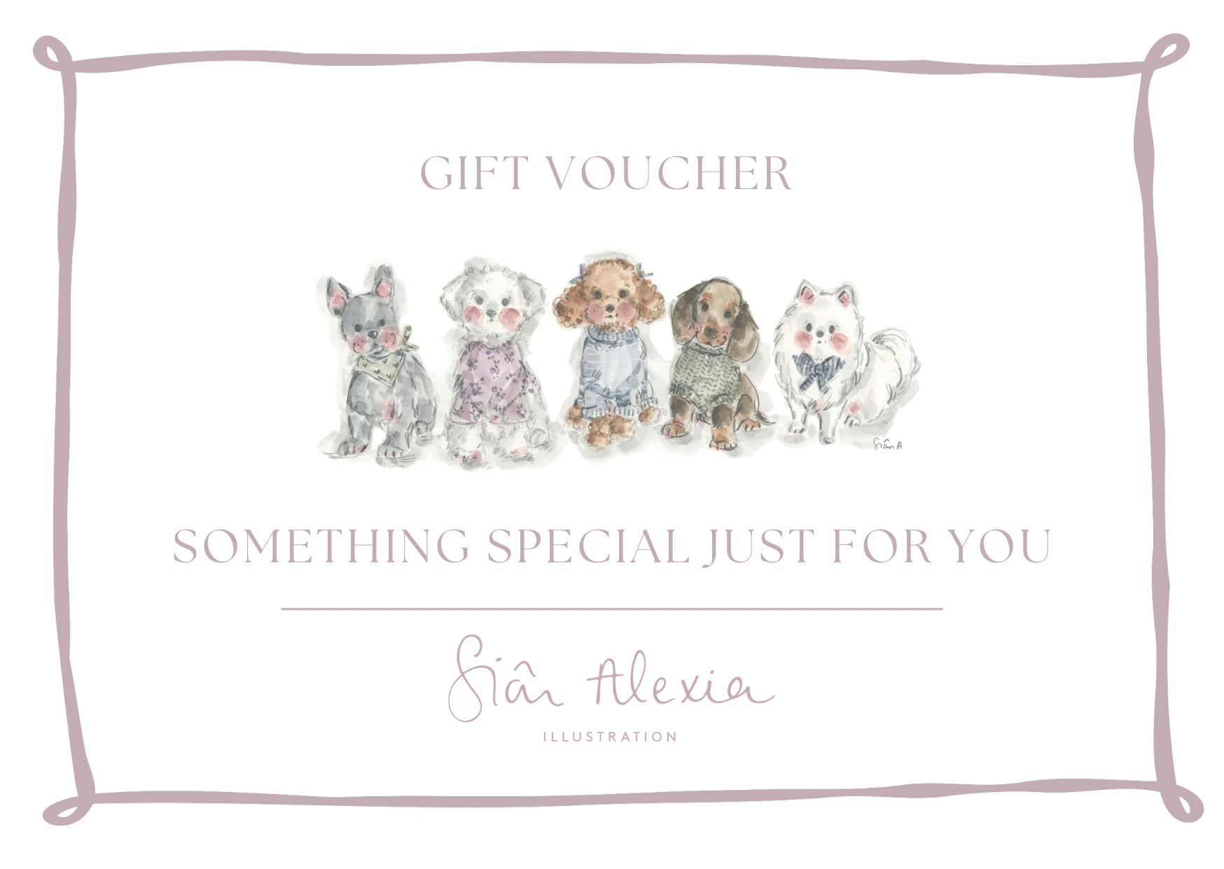 Sian Alexia Illustration Digital Gift Voucher, the perfect gift for art and illustration lovers.
