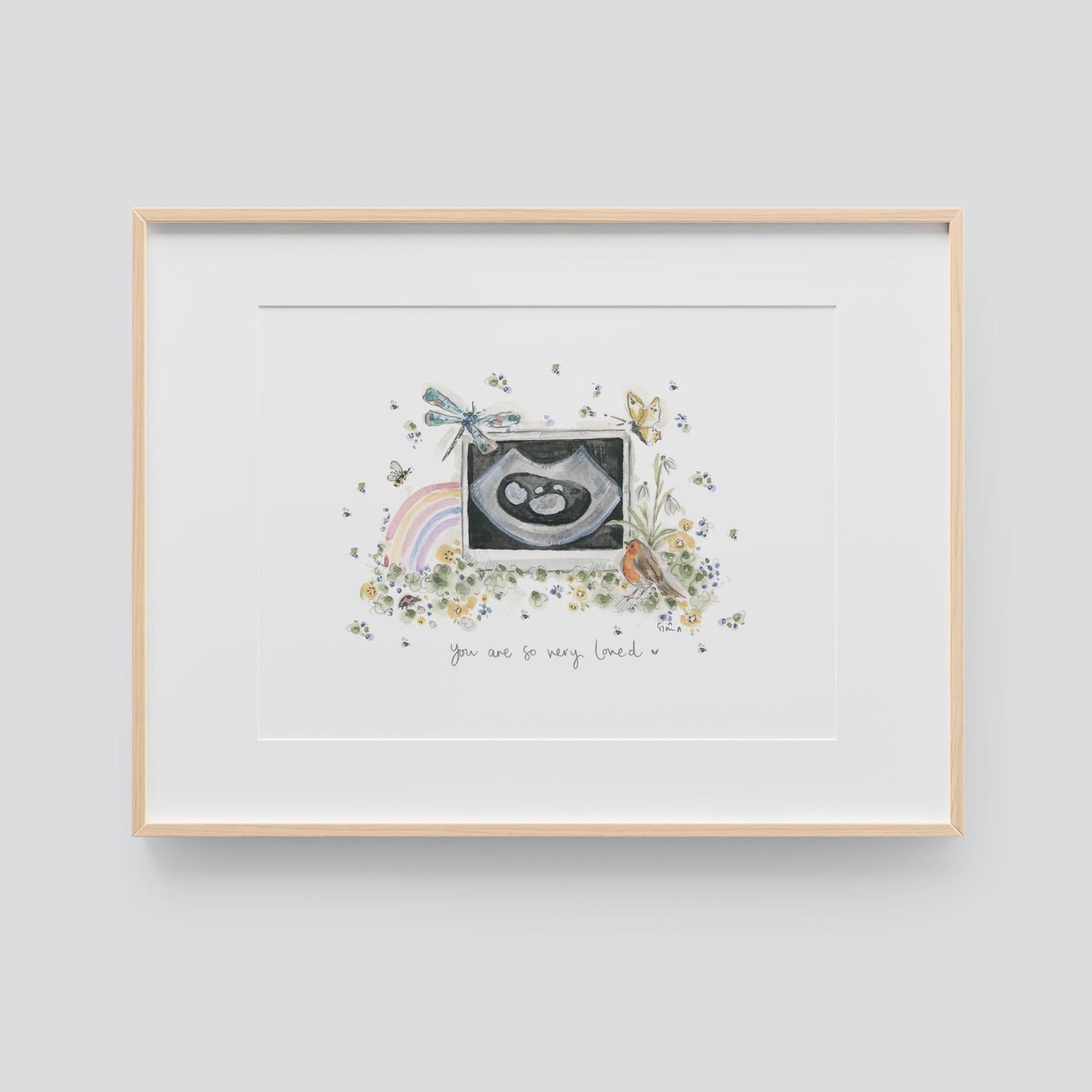 So Very Loved Baby Scan/Sonogram Print

A sentimental keepsake art print for your little one and a precious way to remember and hold them close.

A hand illustrated watercolour fine art print by Siân Alexia Paine.