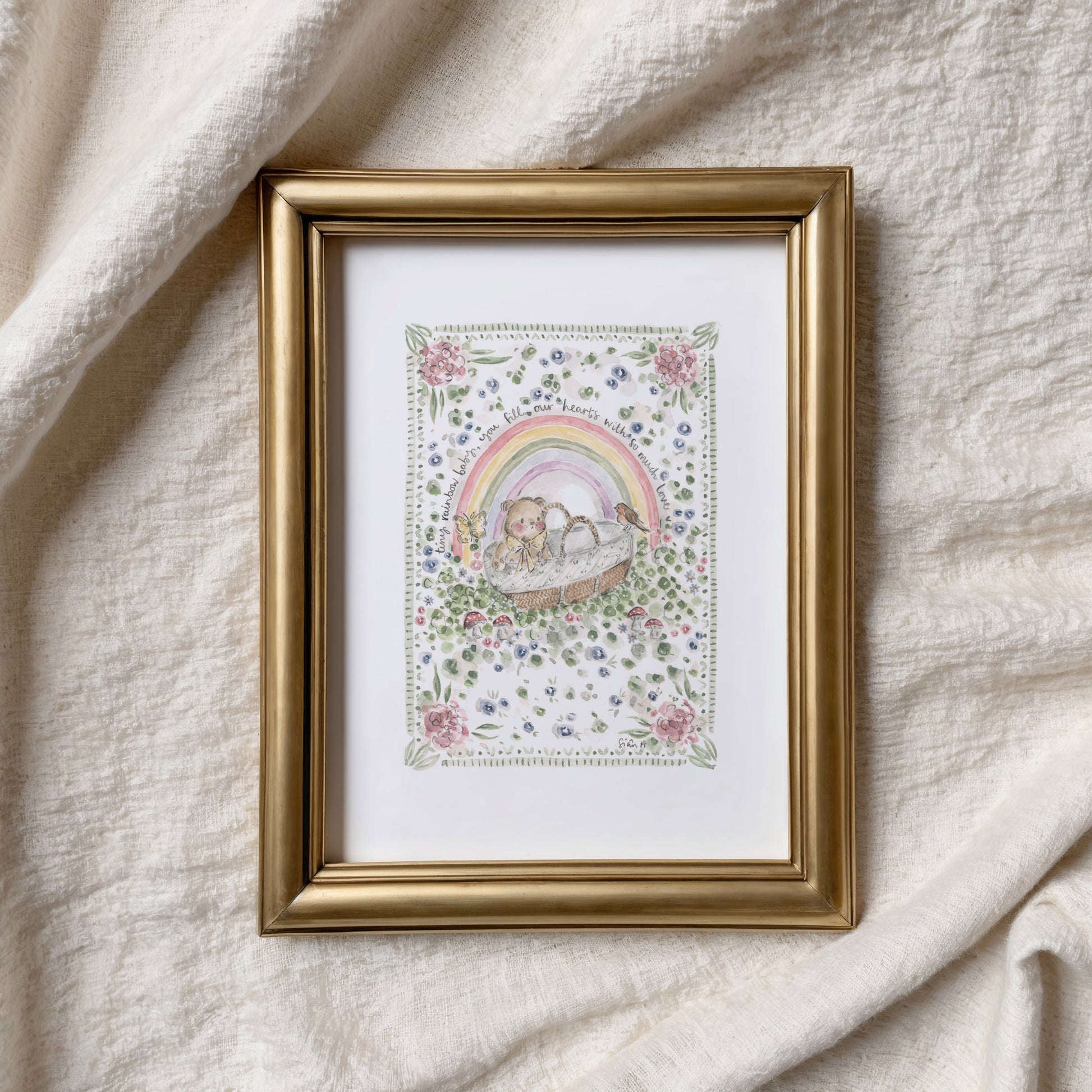 Tiny Rainbow Baby Print, Baby Nursery Art Print by Sian Alexia Paine, Sian Alexia Illustration