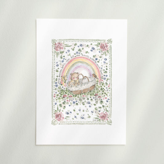 Tiny Rainbow Baby watercolour Print, Baby Nursery Art Print by Sian Alexia Paine, Sian Alexia Illustration